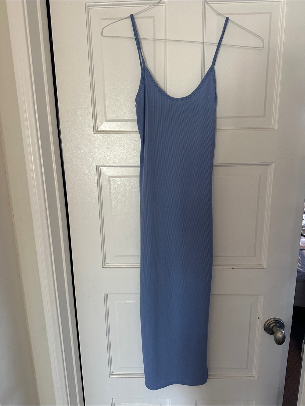 Nasty Gal Dusty Blue Spaghetti Strap Midi Slip Dress